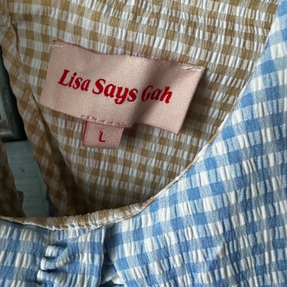 Lisa Says Gah Stevie Gingham Patchwork Midi Dress Size L - Picture 7 of 11